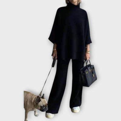 Πλεκτή Μπλούζα με Χαλαρή Γραμμή και Ζιβάγκο 