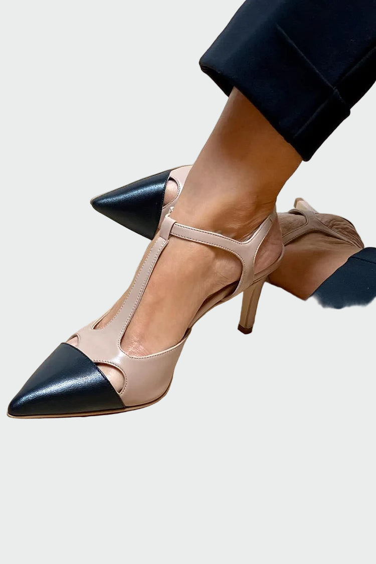 Γόβες δίχρωμες με λουράκι