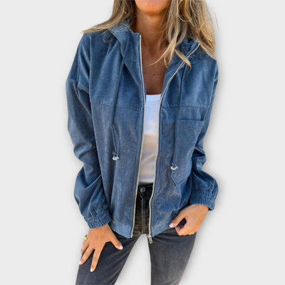 Ζακέτα με Φερμουάρ και Κουκούλα 