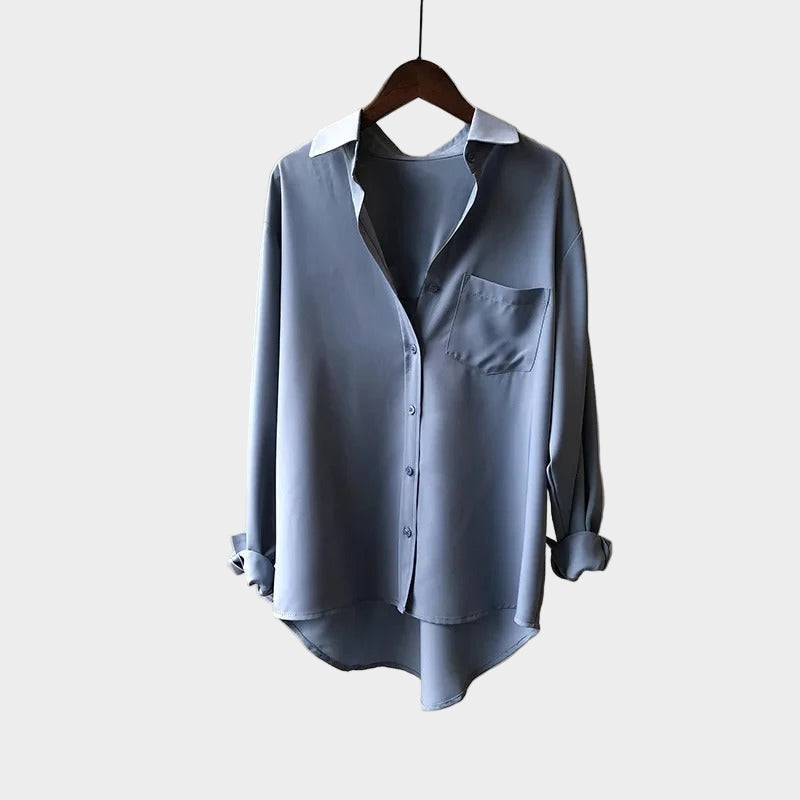 Μπλούζα Πουκάμισο με Κομψή Γραμμή και Μοντέρνα Λεπτομέρεια