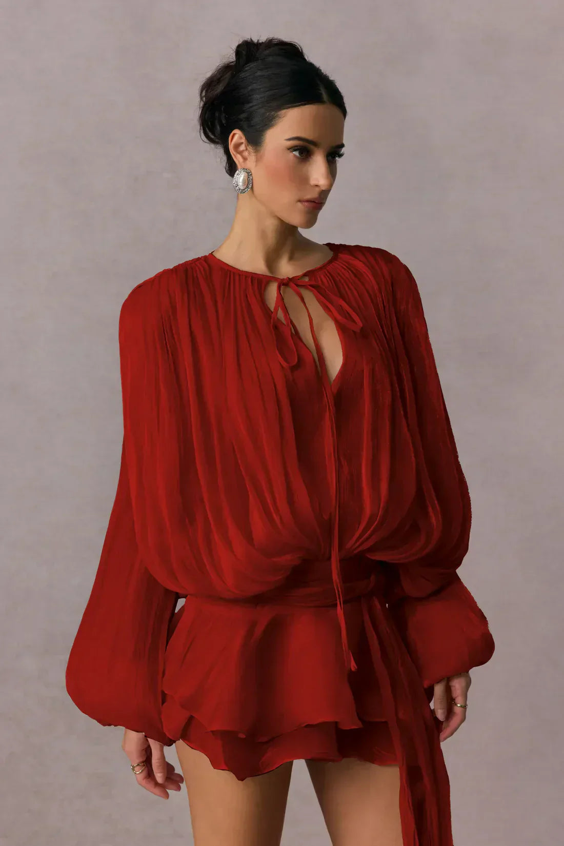 Λυάννα | Κομψό Μπόχο Κοντό Φόρεμα