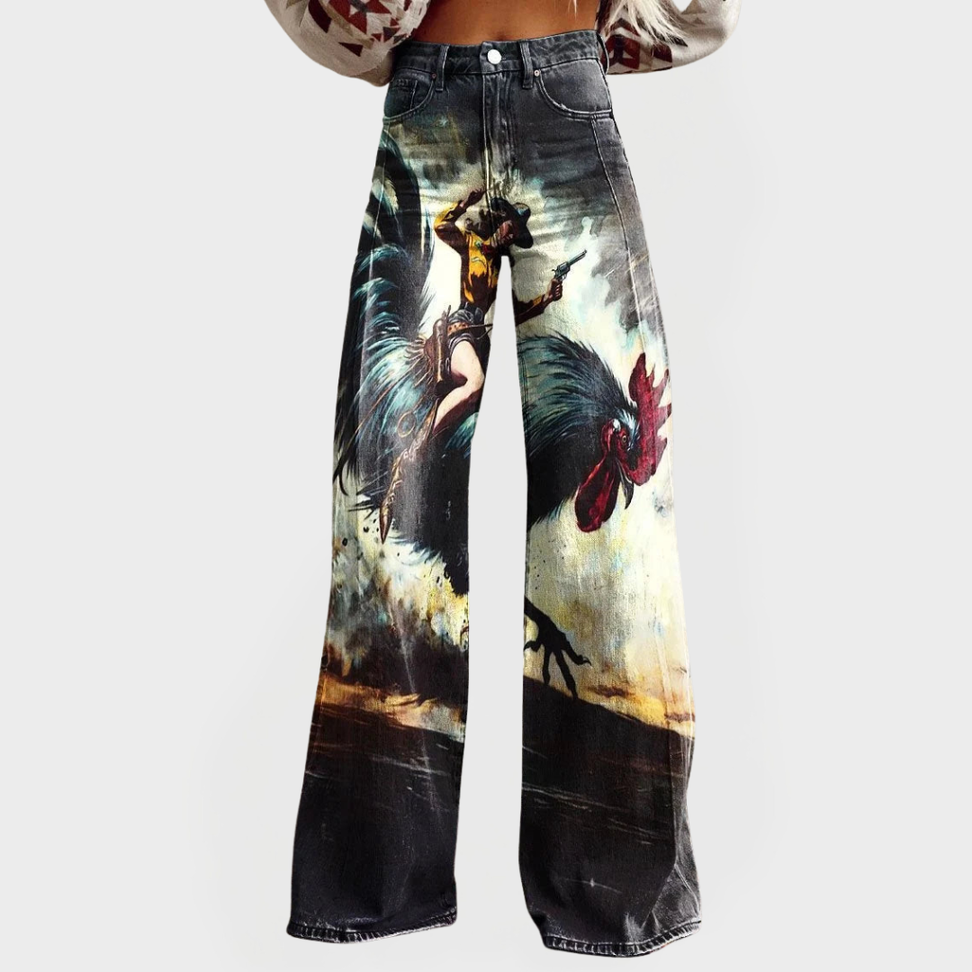 Άνετο Τζιν με Γραφικό Σχέδιο 