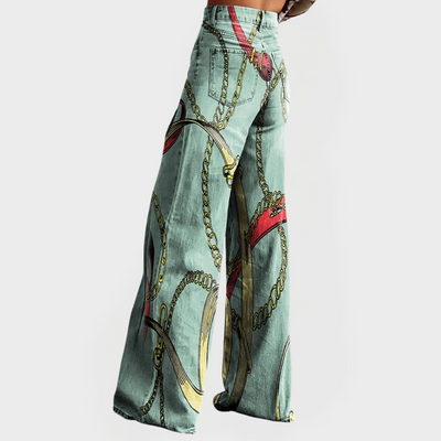 Στιλάτο Τζιν με Ψηλή Μέση και Φαρδιά Μπατζάκια