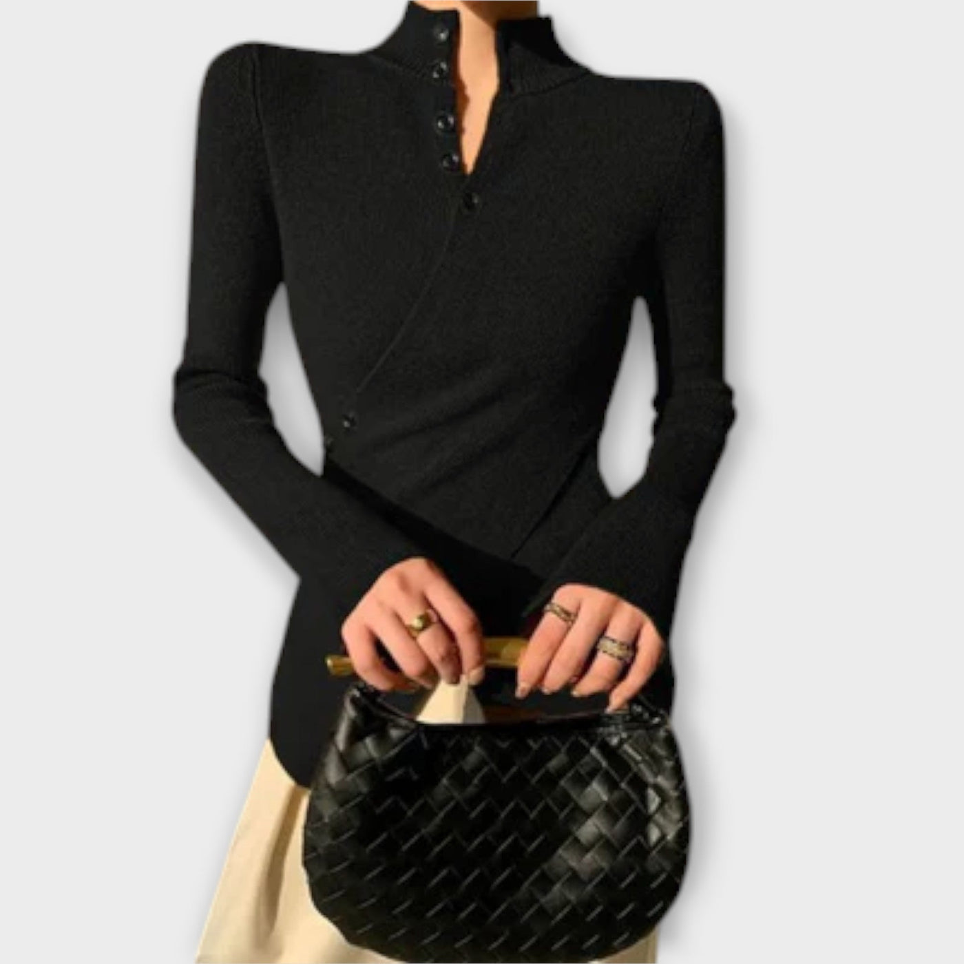 Michiko – Κομψό Slim Fit Πλεκτό Μπλουζάκι