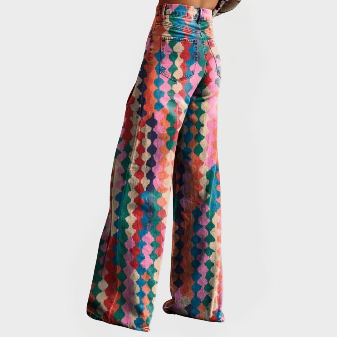 Χρωματιστό Τζιν με Φαρδιά Μπατζάκια για Μοντέρνες Εμφανίσεις