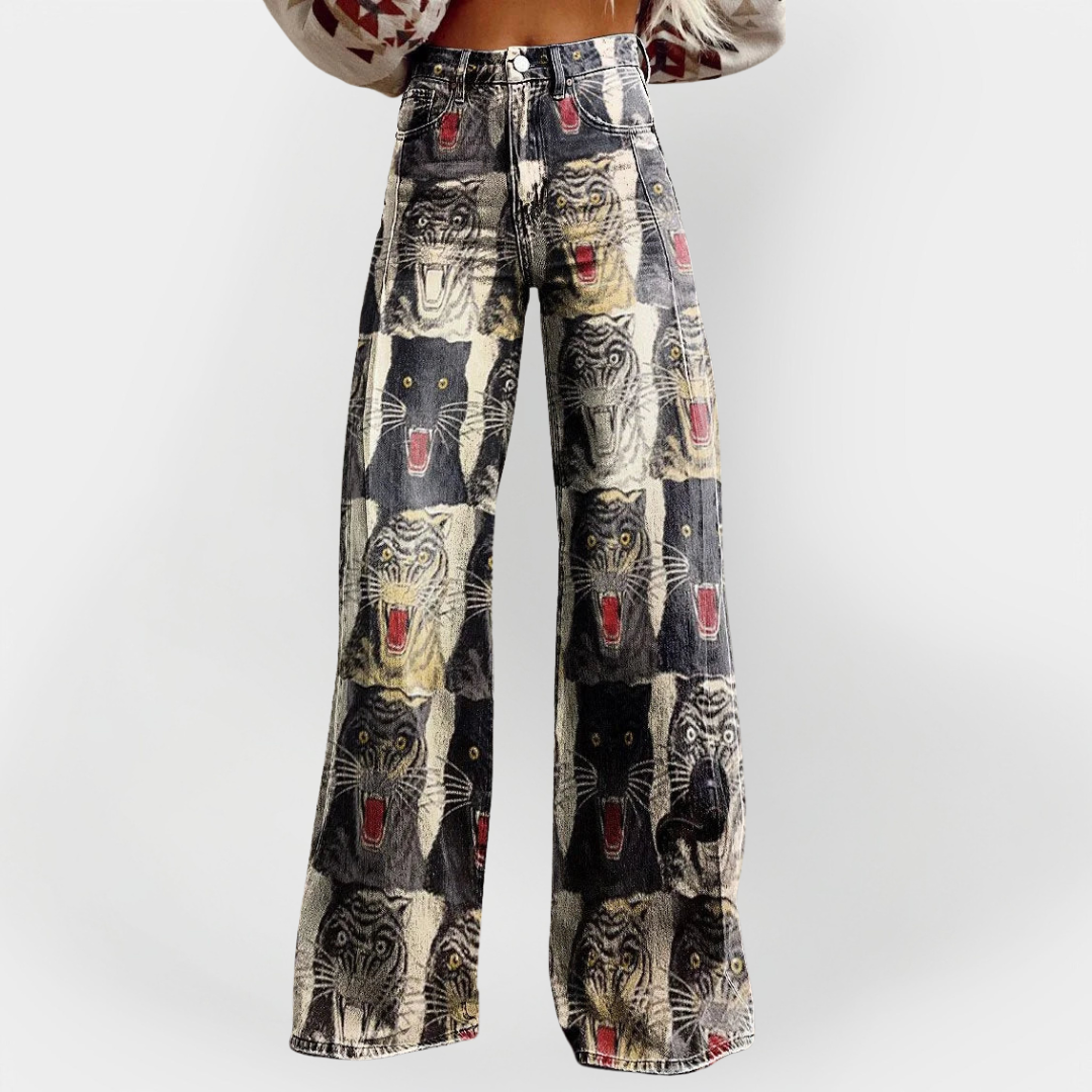 Στιλάτο Τζιν με Φαρδιά Μπατζάκια και Άνετη Γραμμή