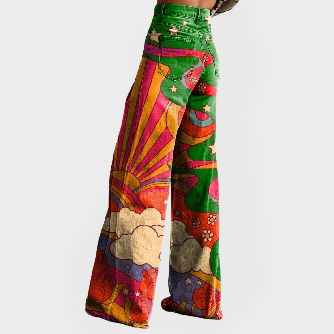 Στιλάτο Ζωντανό Τζιν με Φαρδιά Μπατζάκια