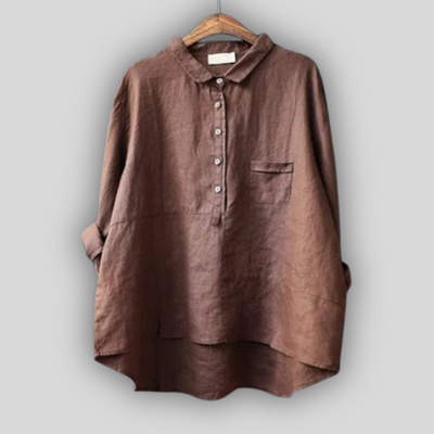 Λινή Μπλούζα Πράσινη Απλότητα