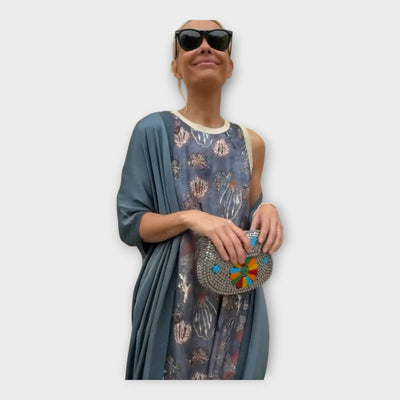 Μάξι Φόρεμα με Διακριτικά Μοτίβα