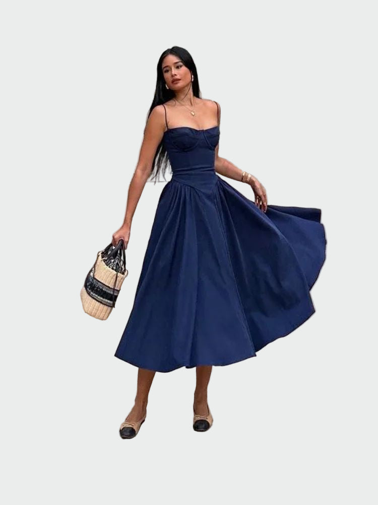 Σατέν Φόρεμα Maxi με Λεπτές