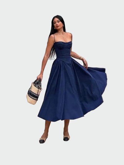 Σατέν Φόρεμα Maxi με Λεπτές