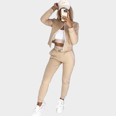 Γυναικείο Αθλητικό Σετ 3 Τεμαχίων με Φερμουάρ και Άνετη Εφαρμογή