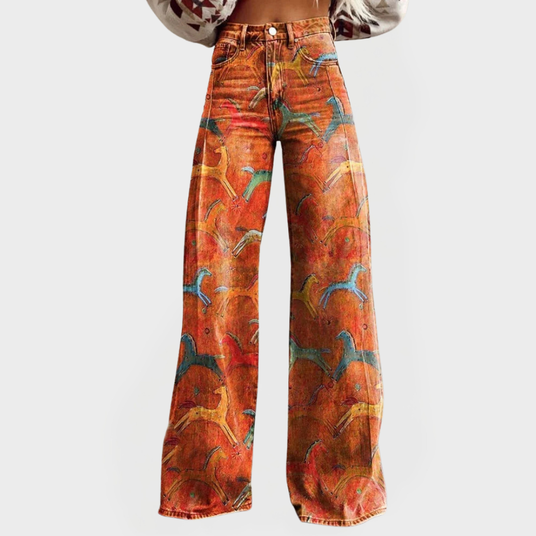 Καθημερινό Τζιν με Ψηλή Μέση και Φαρδιά Μπατζάκια