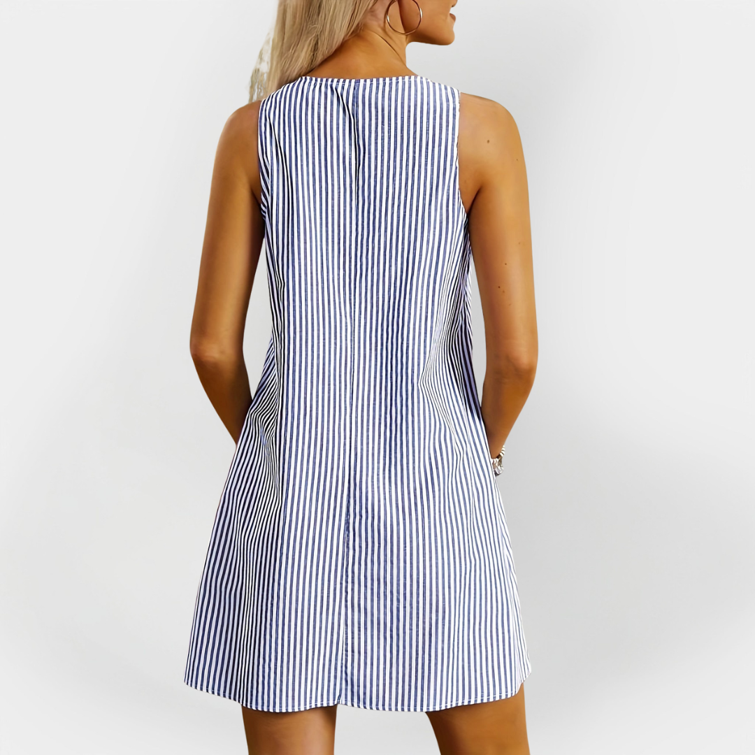 Αμάνικο Ριγέ Φόρεμα