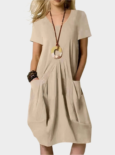 Αέρινο Μακρύ Φόρεμα με Τσέπες