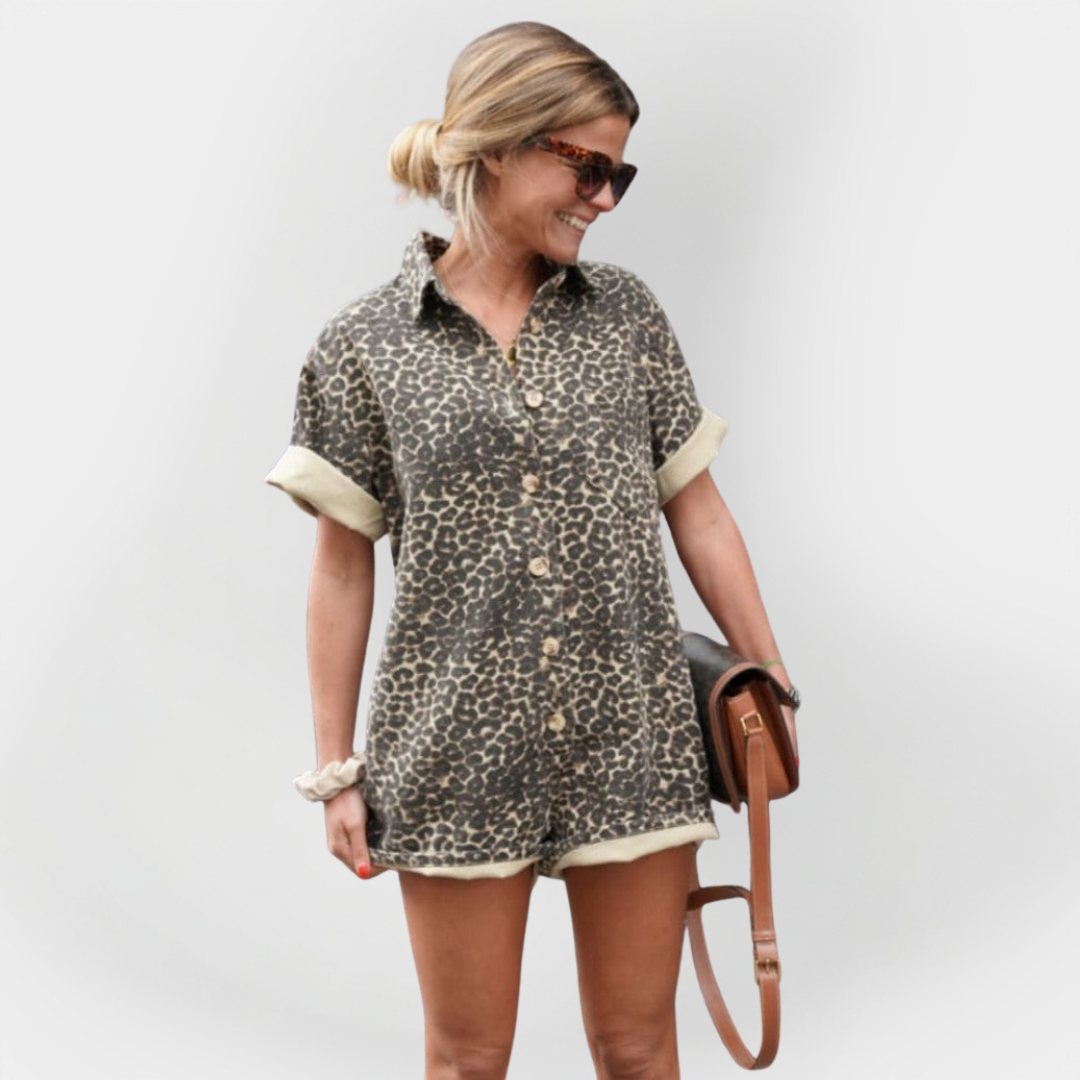 Ολόσωμη Φόρμα με Σχέδιο Λεοπάρ