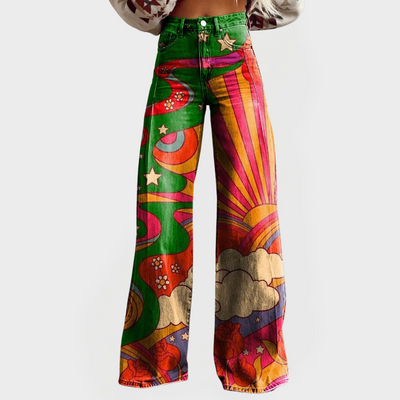 Στιλάτο Ζωντανό Τζιν με Φαρδιά Μπατζάκια