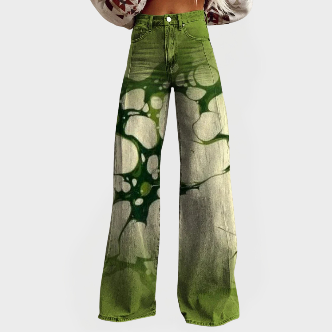 Άνετο Καλλιτεχνικό Τζιν με Φαρδιά Μπατζάκια 