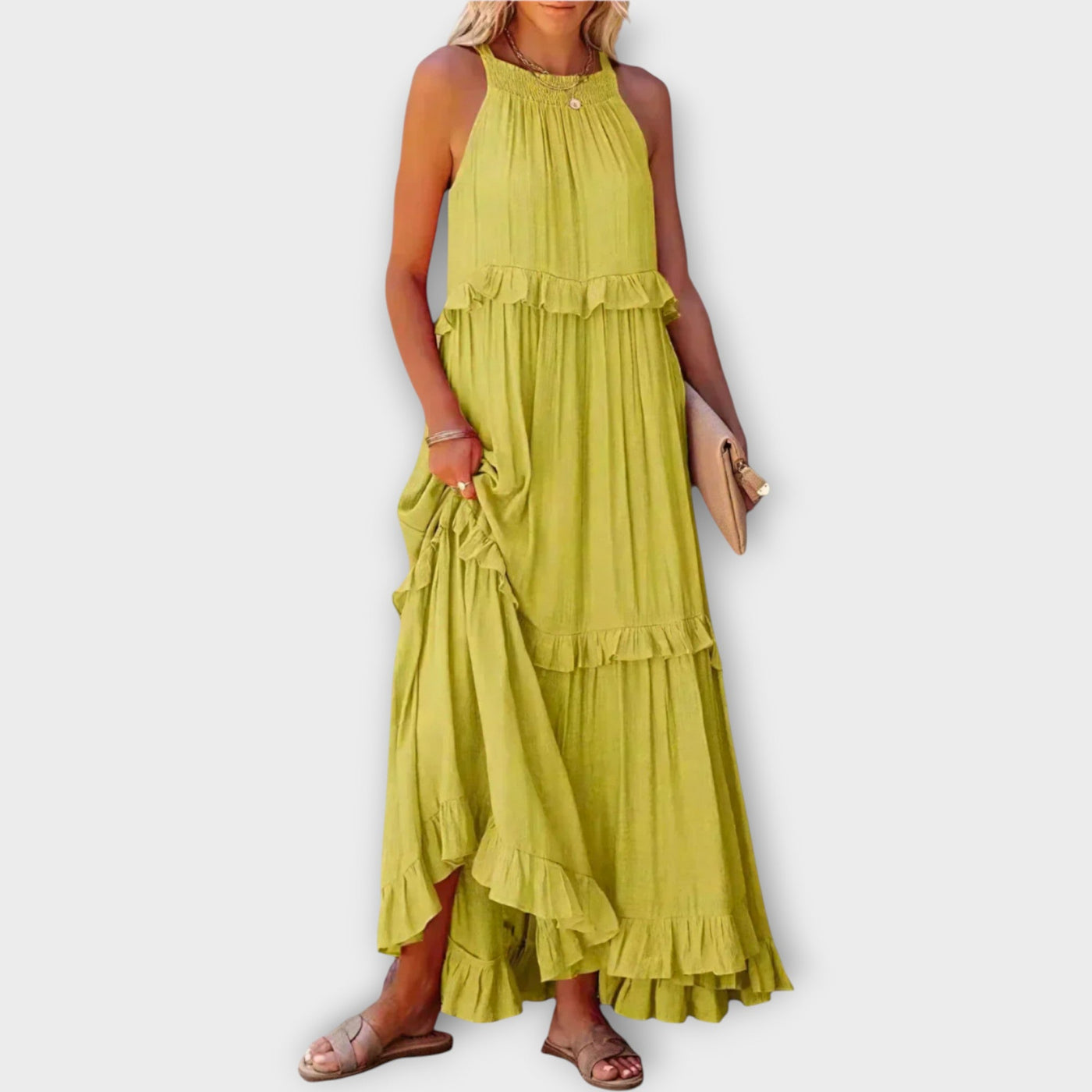 Φόρεμα με Λεπτές Τιράντες και Κομψή Γραμμή