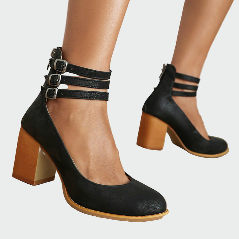 Κάα™ | Κομψά Σανδάλια με Χοντρό Τακούνι