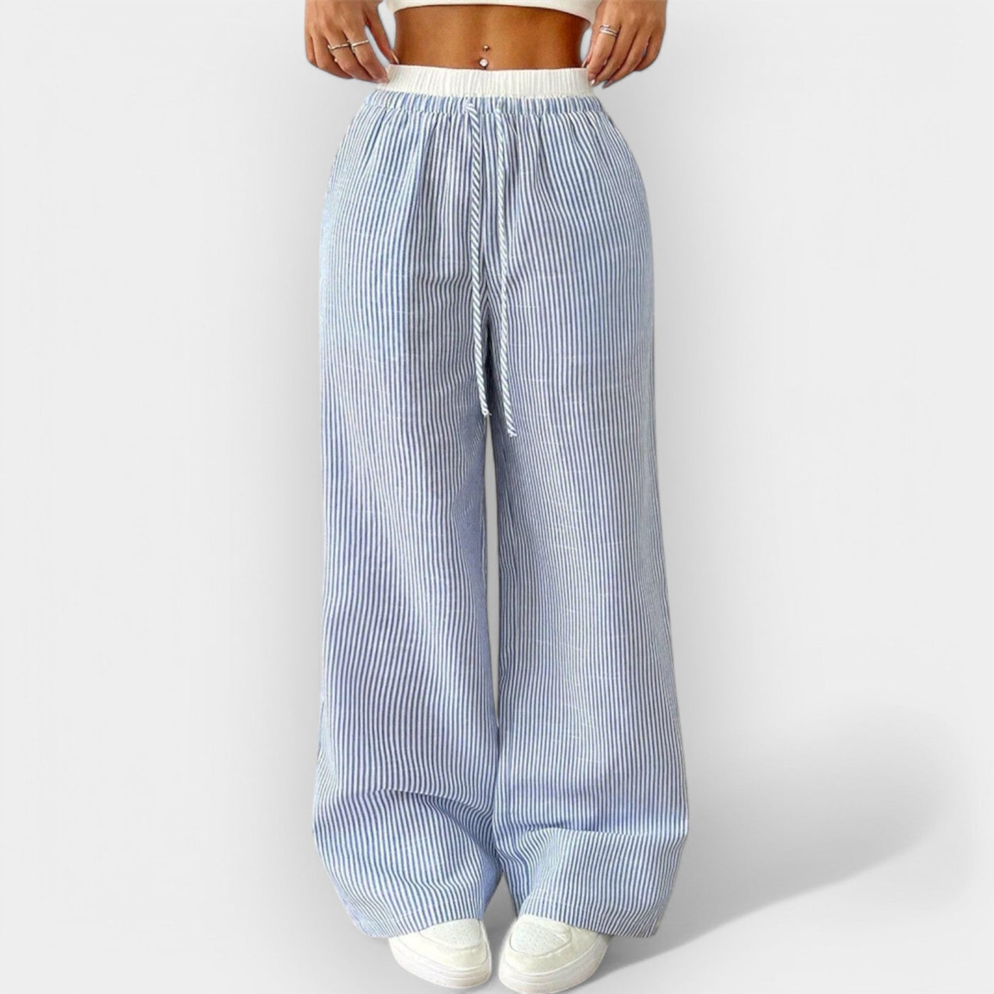 Ριγέ Φαρδύ Παντελόνι