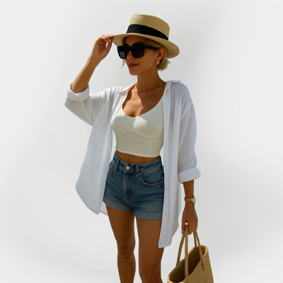 Πουκαμισο Παραλίας Με Σχέδιο Ματιού