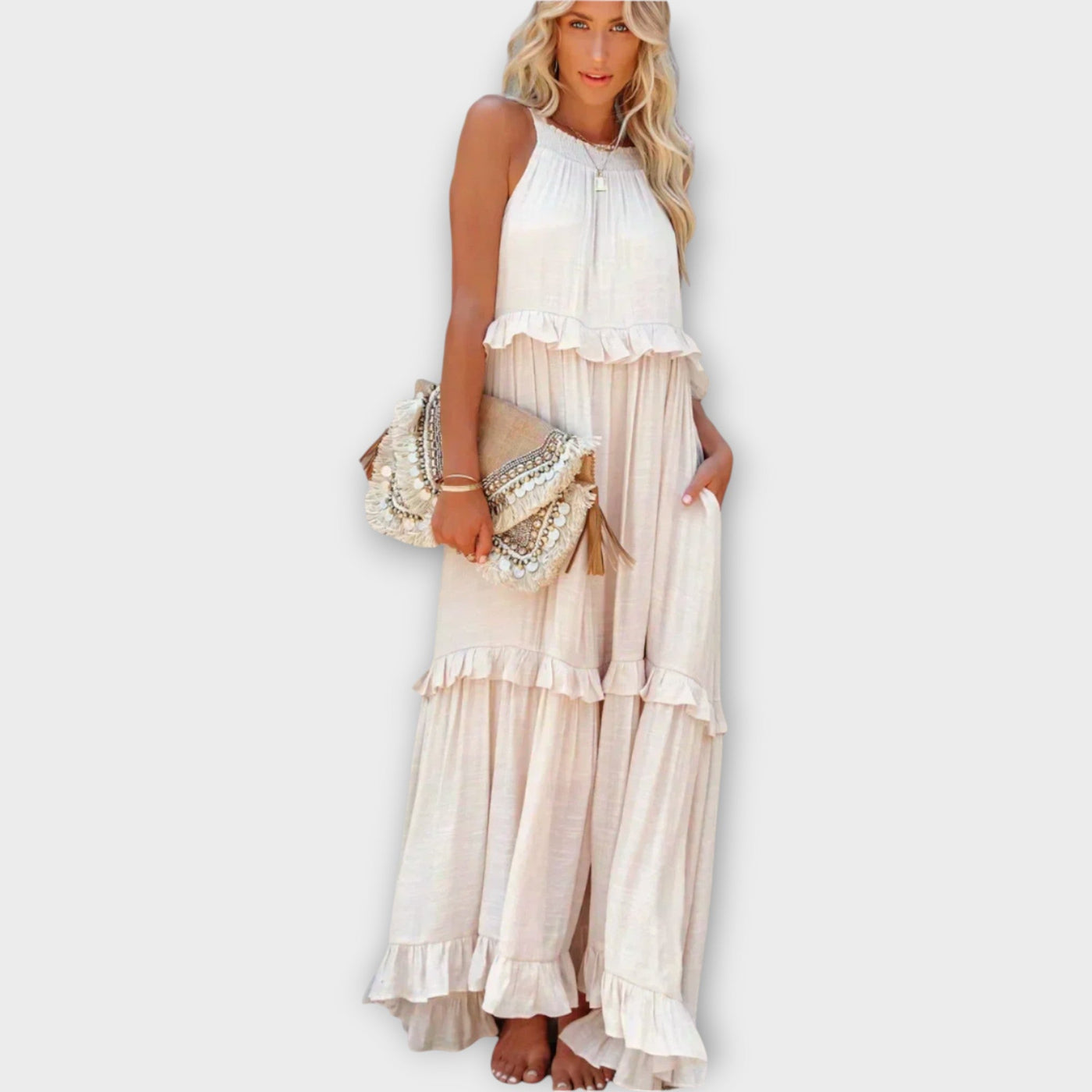 Φόρεμα με Λεπτές Τιράντες και Κομψή Γραμμή