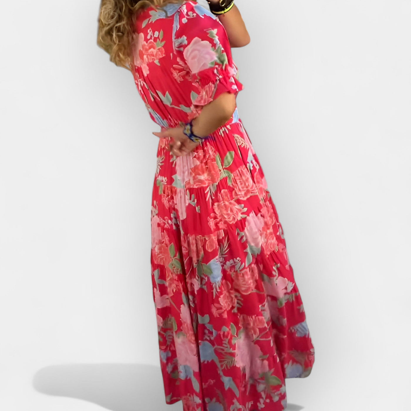 Ελαφρύ Φλοράλ Φόρεμα με Τσέπες