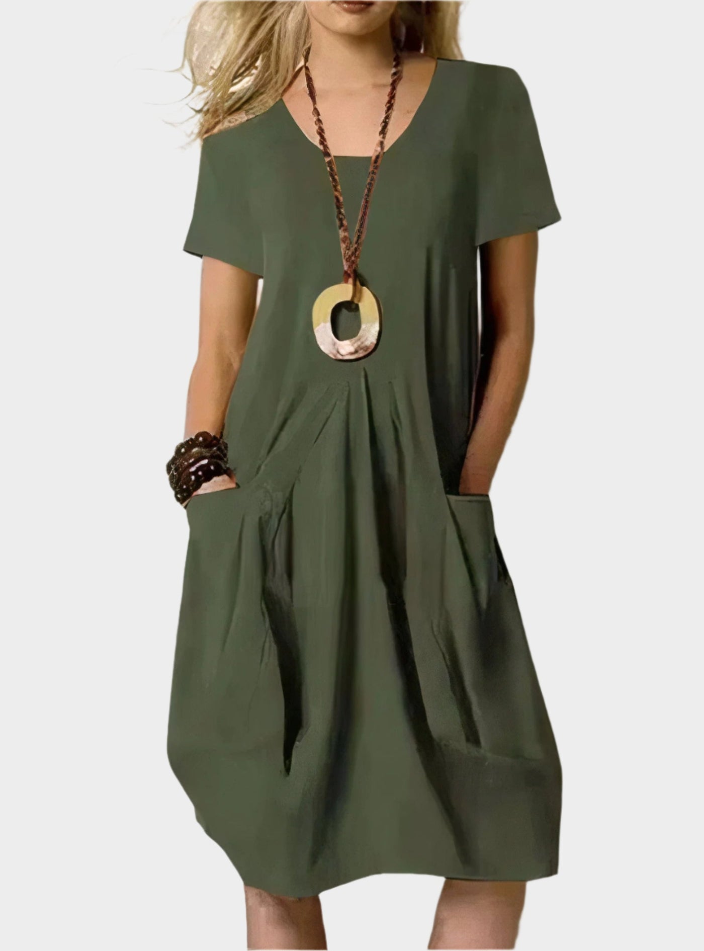 Αέρινο Μακρύ Φόρεμα με Τσέπες