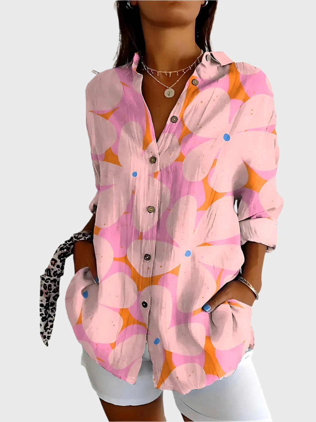 Μπλούζα Βαμβακερή με Φλοράλ Σχέδιο