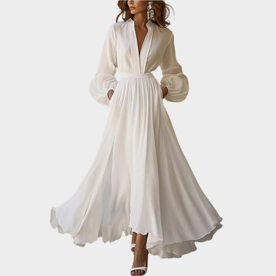 Κλασικό Λευκό Μαξι Φόρεμα