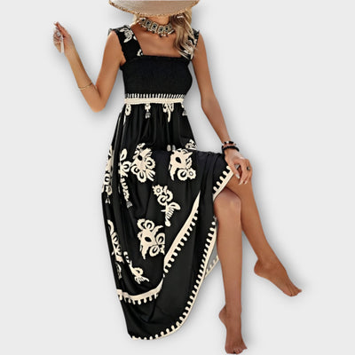 Στιλάτο Φόρεμα Παραλίας με Τετράγωνη Λαιμόκοψη