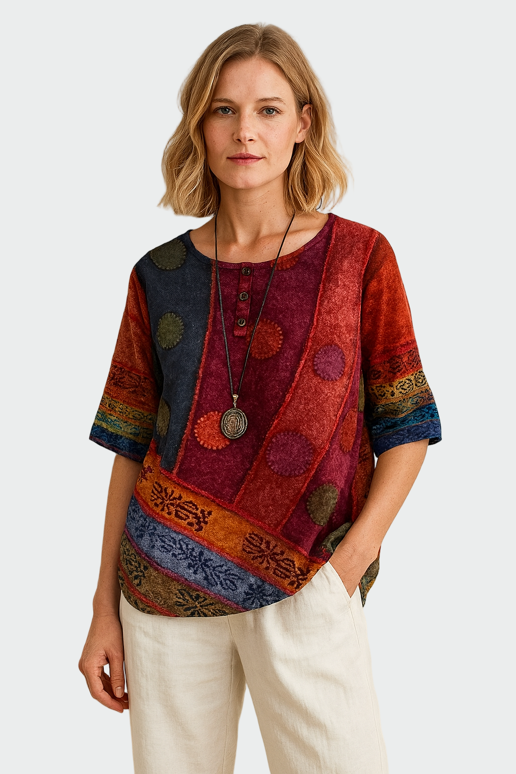 Μαλακή μπλούζα με καλλιτεχνικό σχέδιο