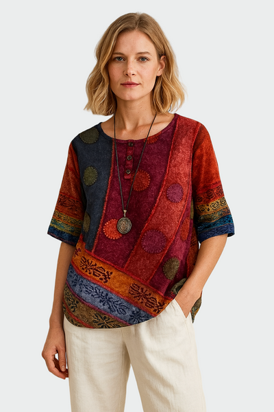 Μαλακή μπλούζα με καλλιτεχνικό σχέδιο