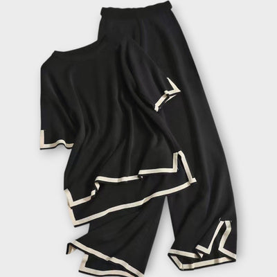 Σετ Πλεκτό με Κοντό Μανίκι και Χαλαρή Εφαρμογή