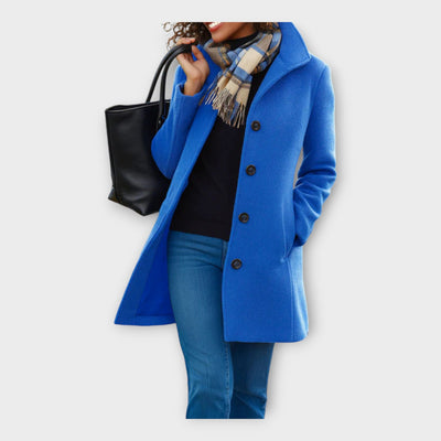 Κομψό Μάλλινο Παλτό με Κουμπιά 