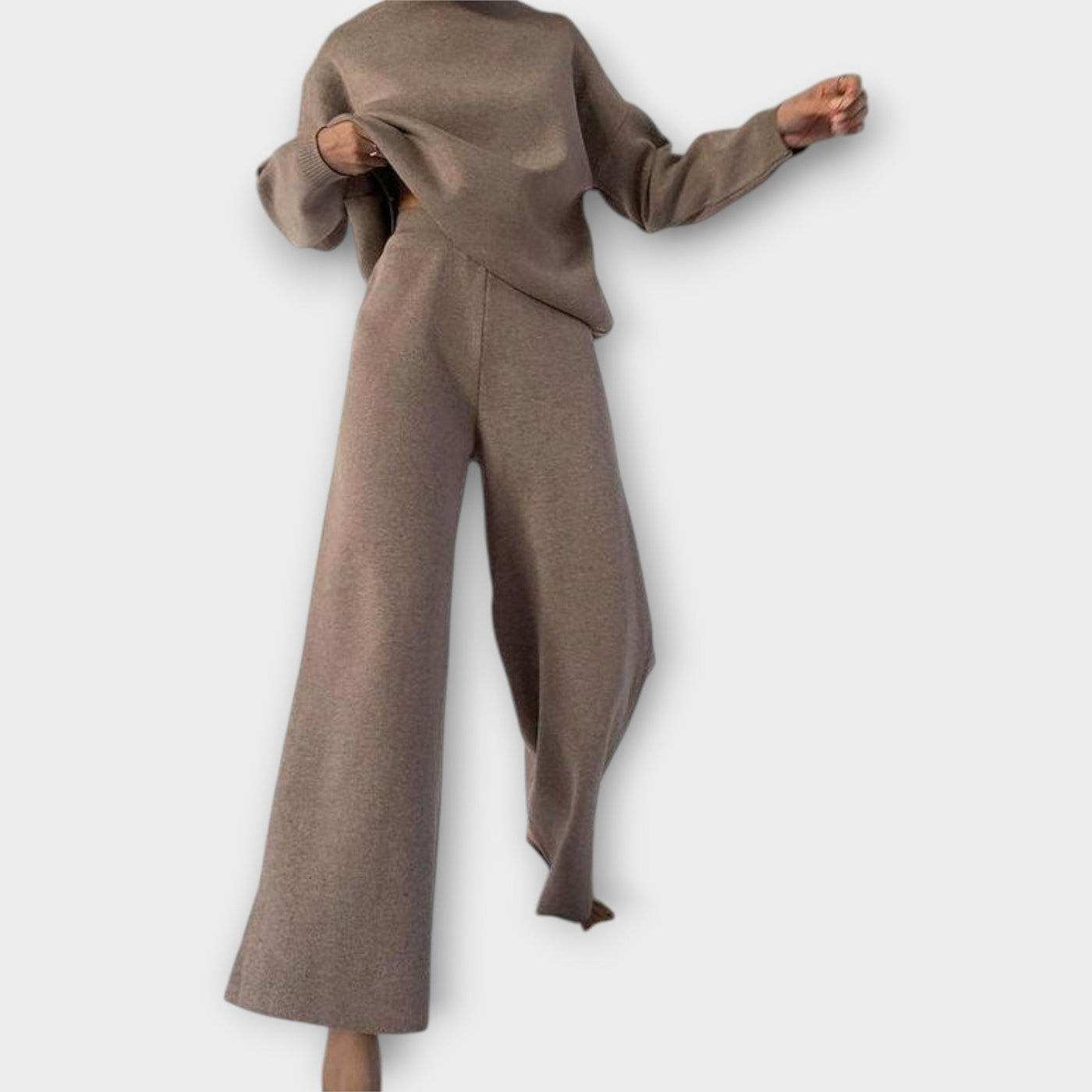 Πλεκτό Σετ με Ζιβάγκο και Παντελόνι 