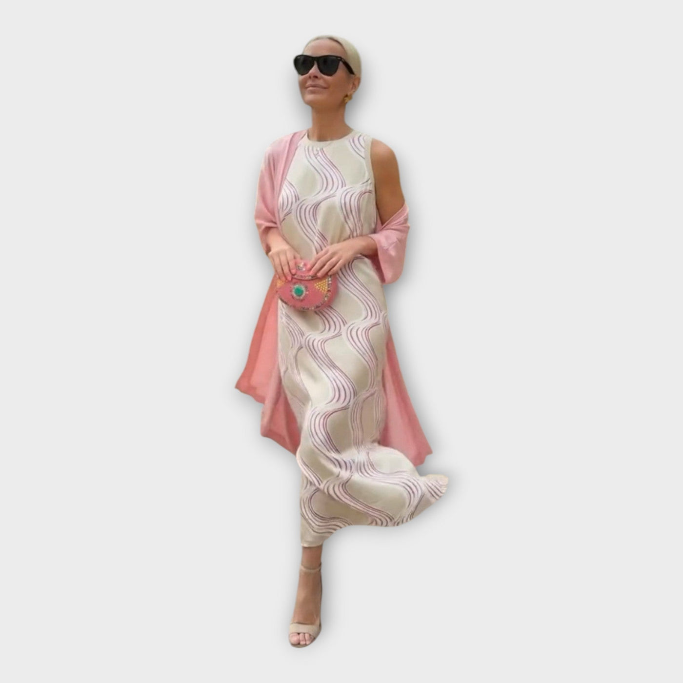 Μάξι Φόρεμα με Κυματιστό Μοτίβο