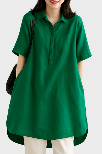 Χαλαρό Λινό Πουκαμισοφόρεμα