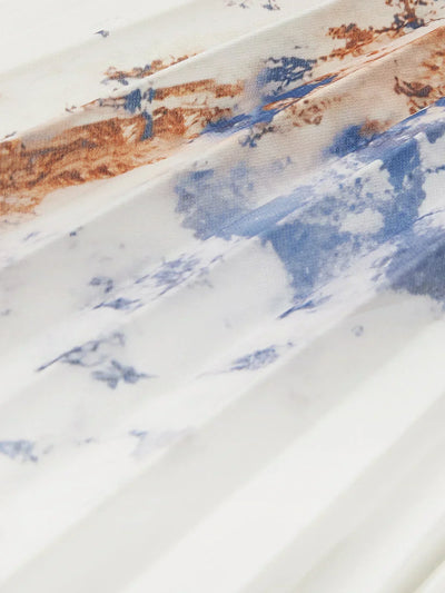 Μακρύ Φόρεμα με Φουσκωτά Μανίκια και V-Λαϊμόκοψη