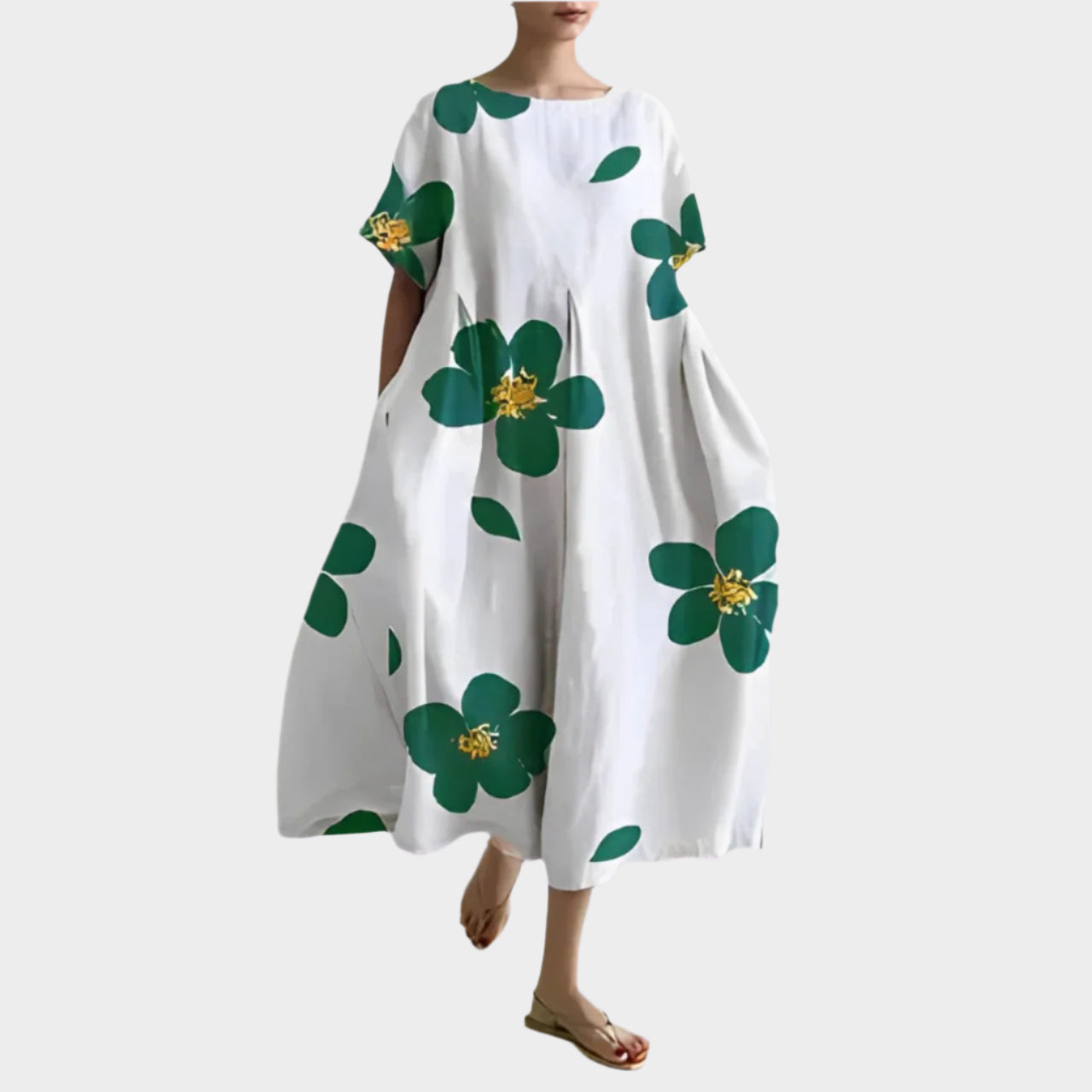 Άνετο Μακρύ Ρετρό Φόρεμα