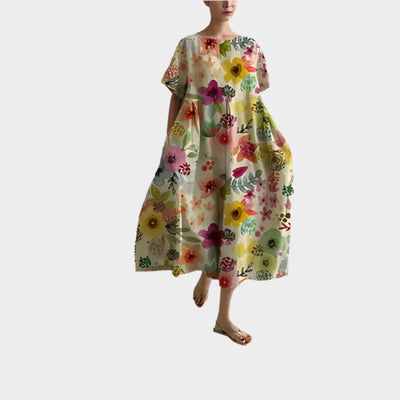 Άνετο Μακρύ Ρετρό Φόρεμα