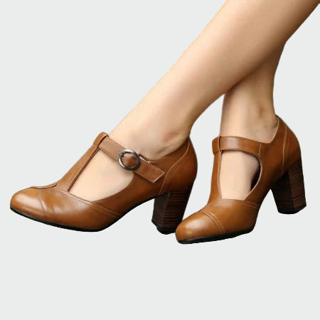 Ρακέλε | Γόβες T-strap Χαμηλές