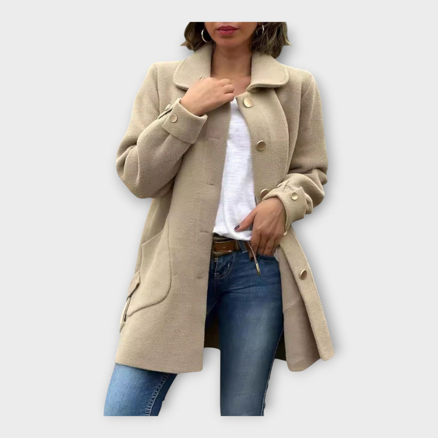 Μακρύ Πανοφώρη με Κλασική Γραμμή και Κουμπιά