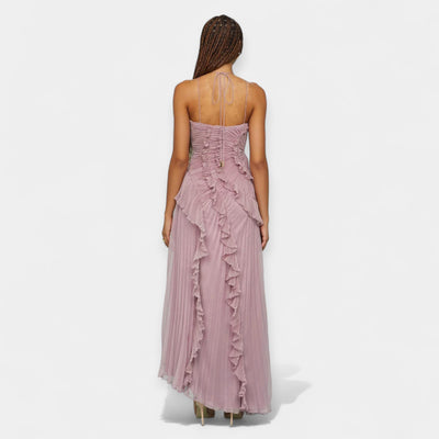 Λιλά Μίντι Φόρεμα με Ρυθμιστικά Μπολάν