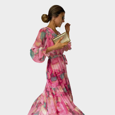 Midi Φόρεμα με Λουλούδια