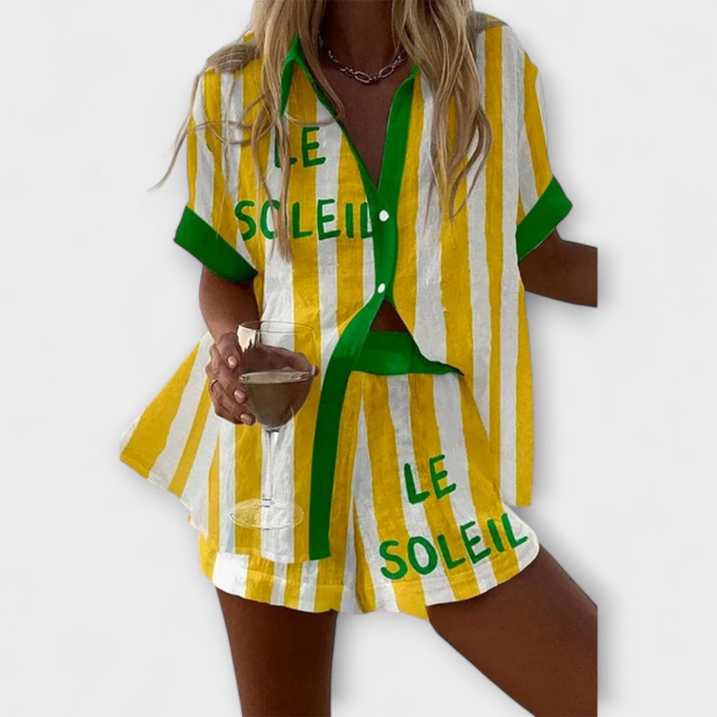 Halora – Κίτρινο Λινό Στυλ με Στυλ