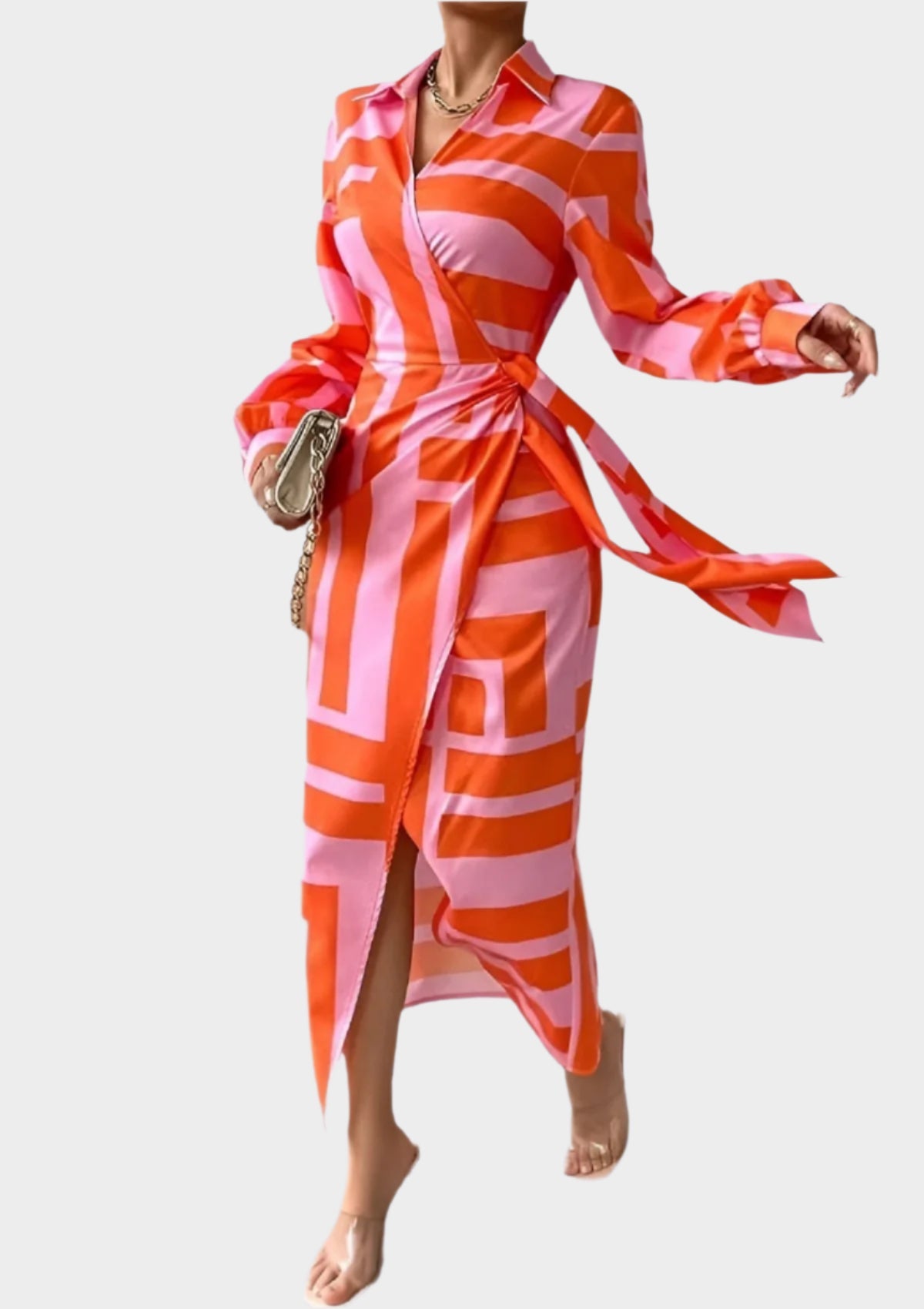 Εκτυπωμένο Φόρεμα με Ρυθμιζόμενη Μέση