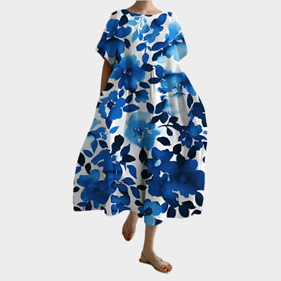 Άνετο Μακρύ Ρετρό Φόρεμα