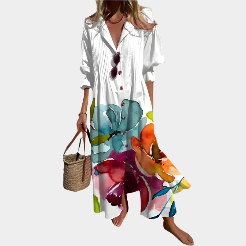 Αέρινο Φόρεμα Boho με Πουφ Μανίκια